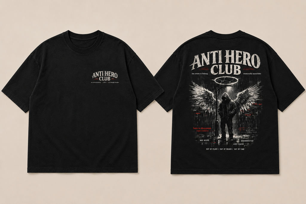 Anti Hero Club Dual Print Oversized Tee