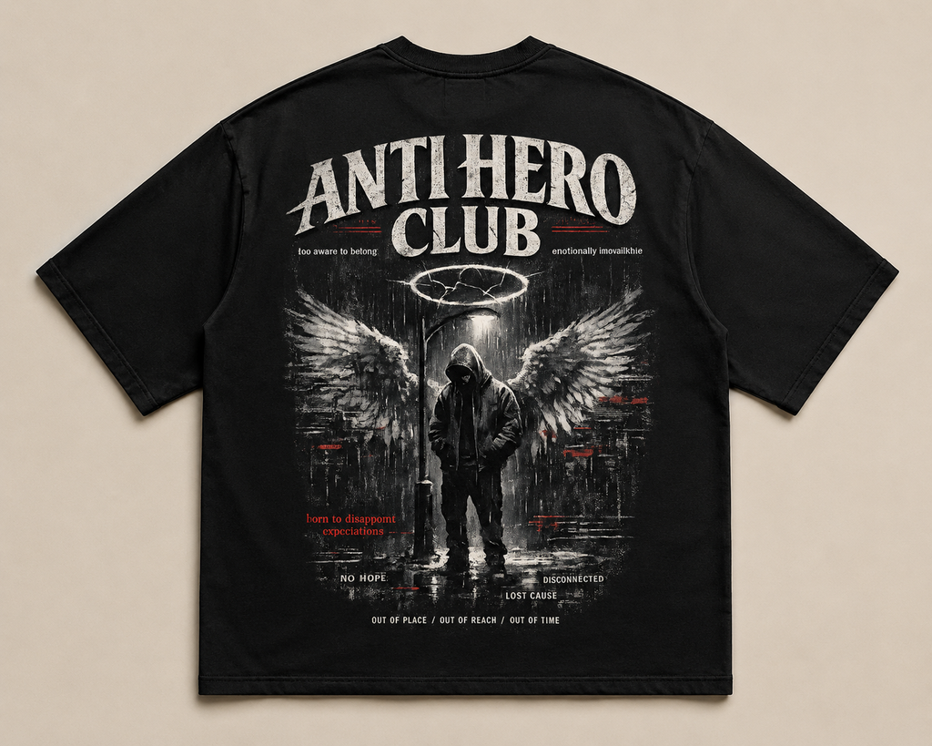 Anti Hero Club Dual Print Oversized Tee