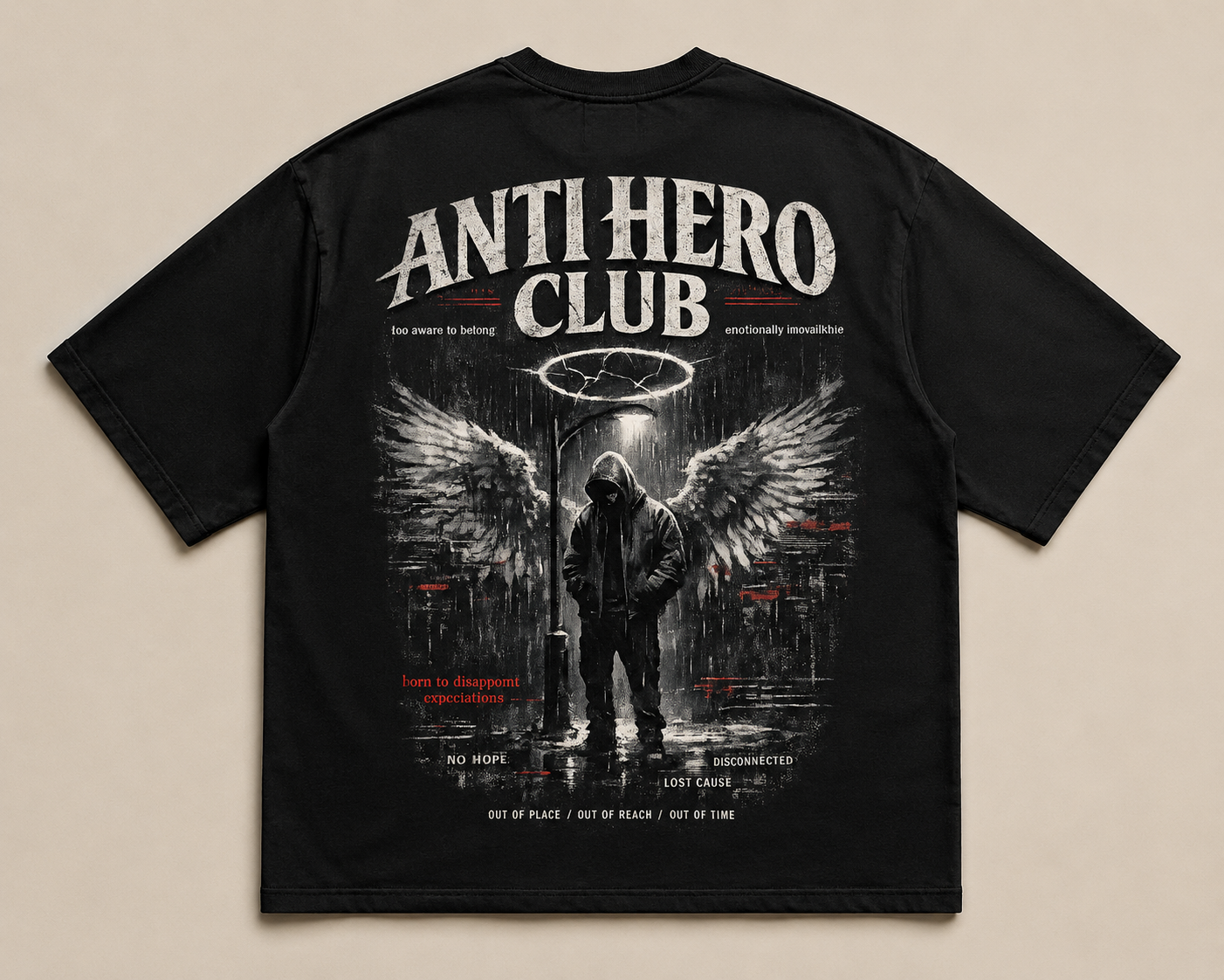 Anti Hero Club Dual Print Oversized Tee