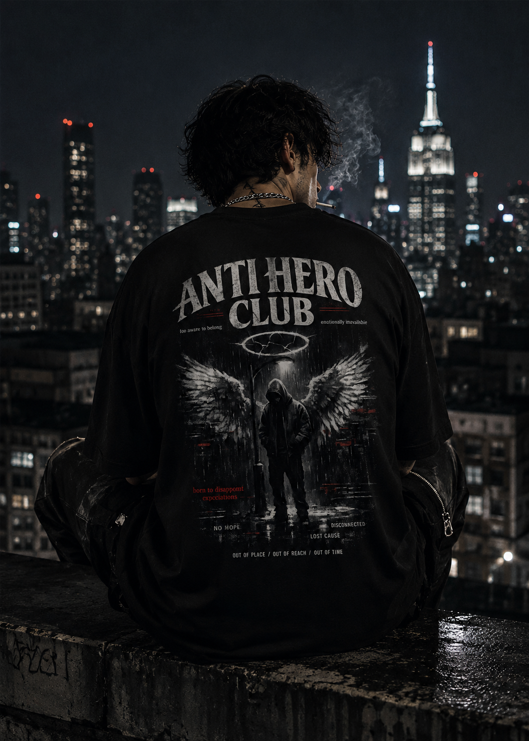 Anti Hero Club Dual Print Oversized Tee