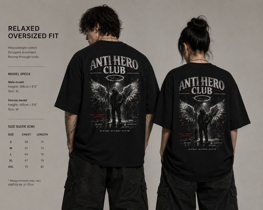 Anti Hero Club Dual Print Oversized Tee
