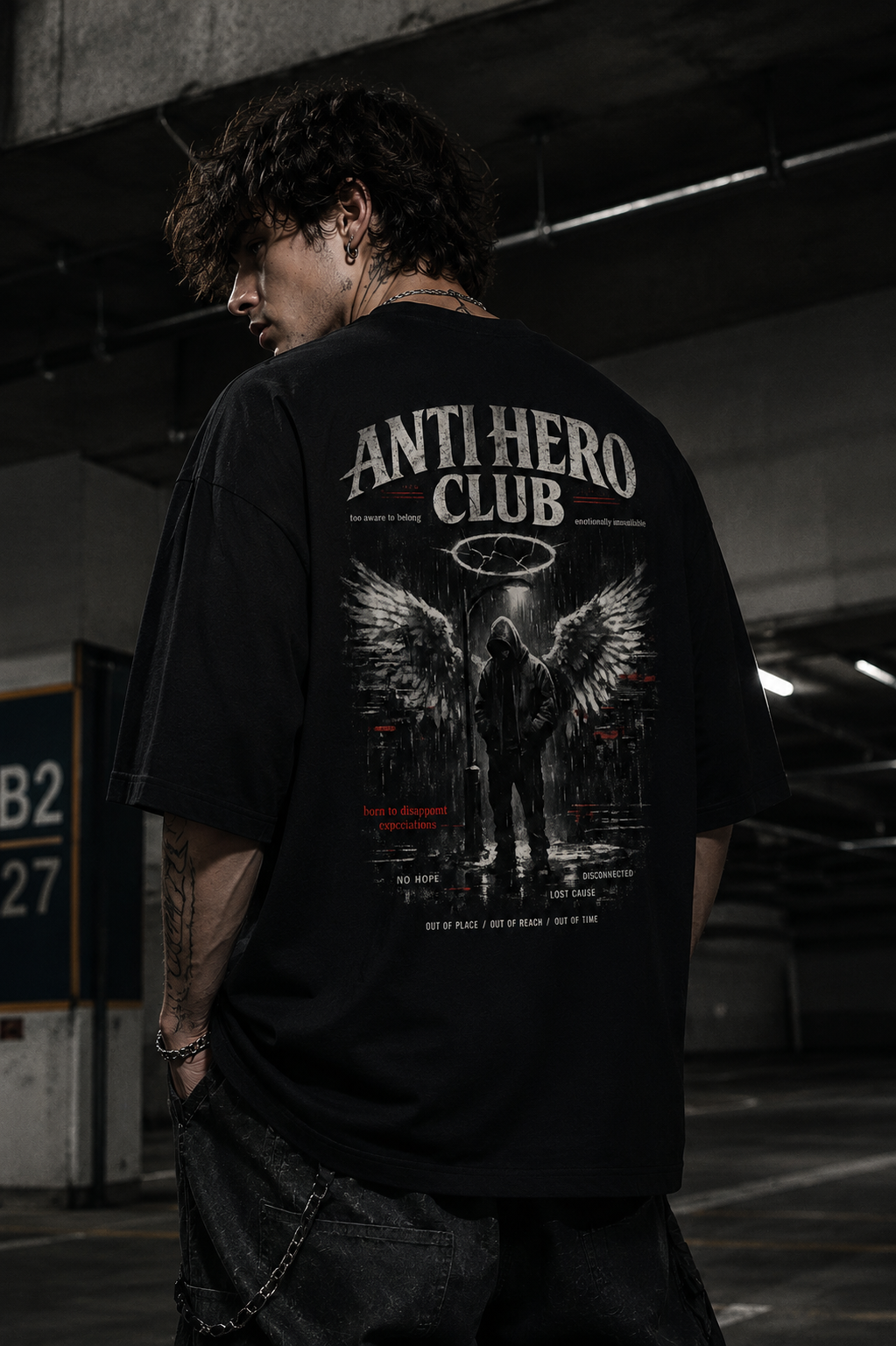 Anti Hero Club Dual Print Oversized Tee